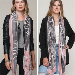 Mixed animal print oblong scarf